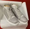 High End Designer Strass Sneakers Women Fashion Red Bottom Sneakers Mäns Par Klassisk Sport Party, Bröllop, Klänning Tjej Bästa Present