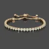 Tennis Micro-Mozaïek Zirkoon Armband Vrouwelijk Paar Eenvoudige Verstelbare Sieraden Vrouwen Rose Goud Zilver Armbanden11303R