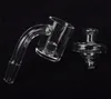 25mm XL Quartz Banger Nails 10mm 14mm 18mm met UFO Carb Cap 4mm dikke bodem vlakke top kernreactor Banger voor glazen bong