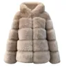 Plus Size Solid Women Faux Mink Zima Z Kapturem Nowa Faux Fur Kurtka Ciepła Gruba Kurtka Odzieżowa Kobiety Winter Ciepły Płaszcz