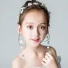 Bellezza Fiori oro/bianchi Copricapo per bambina Copricapo per bambina Fasce per bambina Tiara nuziale per ragazza/Corona Accessori per bambini H323012