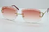 럭셔리 - 2019 무료 배송 새로운 트리밍 렌즈 여성 안경 Hot Unisex Sun Glasses 무테 안경 렌즈 두께 3.0 T8200762 남성 선글라스