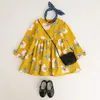 Baby Girl Designer Одежда для девочек Платье 2020 Новая Осень Повседневная ruffles A-Line Striped Полный Рукав Детское Платье для 3T-7T