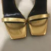 2019 Oro Rosso Nero Pelle verniciata 10.5CM Lettere Tacchi Designer Donna Lettere uniche Sandali Abito Scarpe da sposa Sandali sexy 35-41 Scatola