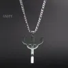 Best jewelry 32*42mm size Gothic Punk Judas Priest Necklace Stainless Steel Hot Men's Favorite Pendant merch logo symbol Charm Amulet