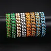 Men Bracelet Link Chains Stainless Steel Yellow Gold Plated Oil Painting Cuban Link Chain Bracelet for Men Women Hip Hop Bracelets