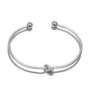 5 UNIDS Diamante Redondo Flecha Anudada Pulsera de Cadena de Geometría Abierta Brazalete Ajustable Línea Abierta Pulsera Envolvente Apilable Conjunto f271n