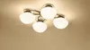 Semi-Flush Mount Glass Ceiling Light with 9 Lights for Foyer Entry Way Hallway Kitchen Dining Room Small Bedroom Living Room Brushed Brass
