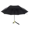 Duck head with wooden handle umbrella Personality black plastic yang cover duck head umbrella 2 fold sunscreen1