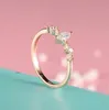 Engagement Ring for Women Three Stone Cluster Bridal Rings Wedding Jewelry Dainty Female Finger Rin