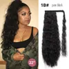 Extensões de-cavalo longos para as Mulheres Enrole brasileira Cerca ondulado rabo de cavalo preto 160g Curly Ponytails Magia Cole virgem cru ondulado hairpie