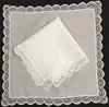 Set of 12 Fashion Wedding Bridal Handkerchief White 100% Cotton Hankies with Embroidered Vintage Lace edges Ladies hanky 12"x12"