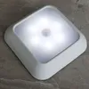 6 LED PIR Sensore di movimento Luci notturne Lampada da notte a led per armadio Batteria Sensore luci per armadio Armadio scala Corridoio casa camera da letto MYY