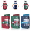 Kids Insulated Bottle Christmas Vacuum Water Bottles 304 Stainless Steel Kids Thermos 260ml Christmas Cup With Straws