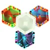 Hexagon Unbreakable luminous Silicone Ashtray High temperature portable ashtray Holder Smokers Multiple slots Gifts Home Office Decoration