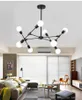 Creative Modern LED Chandelier Lighting Changeable Mode Chandeliers Ceiling Lamp Gold Black For Indoor Lighting 6/8/10 Heads