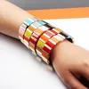 DIY Roxanne Asoulin Dachówka Bransoletka Miyuki Emalia Płytka Rainbow MulitColor Układa Metalowa Dachówka Kobieta Stretch Bransoletka Czeski Tila Bransoletka