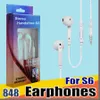 848B In-Ear Earphone Earpet hörlurar hörlurar med mic volymkontroll hörlur för Samsung S6 S7 S8 Android-telefon