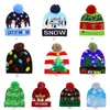 LED Christmas Hat Light Up Holiday Cappelli lavorati a maglia unisex Berretti invernali Berretti all'uncinetto Cappellini per cartoni animati Decorazioni per feste Regalo di Natale