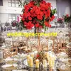 Novo estilo de decoração de casamento arco hot red roses arranjo de flores artificiais arco de armação de flores arco de mesa best0569