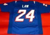 custom Rare 1995 24 Ty Law blue White Color Men Game Worn RETRO Jersey College Jersey Size S4XL or custom any name or number jer6775089