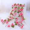 Luyue 233 cm sztuczne kwiaty wiśni kwiat Flower Vines imprezę zapasy Garland Silk Fake Cherry Flower Rattan Wedding Home Decor9876891