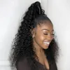 Naturalnie Kinky Curly Ponytail Extension Malezyjski Dziewiczy Remy Włosy Sznurek Clip W Okładkach Wokoło Kinky Kręcko Pony Tail Hairpiece 160g