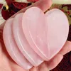 Bellezza di grandi dimensioni amore cuore gua sha rosa quarzo cristallo naturale gua sha massaggio facciano corpo corpore strumento di cura della pelle in scatola regalo in scatola regalo