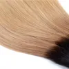 Brazylijski dziewiczy ludzki włos rozszerzenia 1B/27 jedwabiście prosty trzy wiązki podwójne wątki 1B 27 kolor ombre 3 sztuki