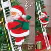 Elektryczne Święty Mikołaj Climb Christmas Electric Climbing Drabina Santa Toy Home Party Decor Battery Zasilane Xmas Zabawki