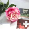 10pcslot bröllopsdekorationer verkliga beröringsmaterial konstgjorda blommor rosbukett hemfest dekoration falsk siden enstaka stam flödes1752142