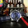 Nieuwe masterbesturing Geophysic Master Geographic 1428530 Blue Dial Automatic Mens Watch Steel Case Blue Leather Riem horloges HELLA9147616
