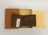 Carteira de bolsa de couro de marca masculina de exportação, carteiras curtas cruzadas de alta qualidade para caixa masculina