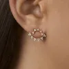 JShine avant et arrière femmes multicolore cristal flocon de neige boucles d'oreilles pour femmes charme déclaration fleur boucle d'oreille bijoux de mode