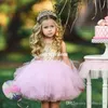 Flower Girl Dresses Ball Gown Pearls O-neck Ruffles Lace Sleeveless First Communion Pageant Gowns Custom Made