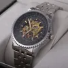 New Jaragar Relojes смотрит на топ -бренд мужские мужские классические из нержавеющей стали скелет ветер Механические часы модные перекрестные первые часы1153139