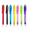 2 in 1 Luminous Light Invisible Ink Pen UV Check Money Drawing Magic Pens Big Head Luminous Light Magic Pen PNLO