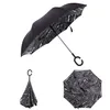 Special Design Omgekeerde parasols voor C Handle Dubbellaag Binnenstebuiten Winddicht Strand Reverse Folding Sunny / Rainy Paraplu