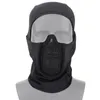 Outdoor Airsoft Maschera tattica Cappuccio Tiro Protezione per il viso Equipaggiamento Metallo Rete metallica in acciaio Mezza faccia NO03-016