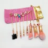 Sakura Makeup Brushes Set Cardcaptor Sakura cosmetics brushes magical wand 8pcs Rose Gold Cosmetic Brushes Cute Pink Bag Face Eyes Lips