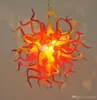 Светодиодная современная люстра Цветочный дизайн мини дешевый стеклянный художественный цепь подвесной лампа ручной работы взорванные стекло люстра светильники