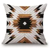 rustic wood print cushion cover shabby chic geometric throw pillow case for sofa chaise lounge cotton linen funda cojin