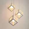 Pendant Lamps Indoor Lighting Square Iron Chandelier Light Vintage Lamp E27 Bulb