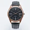 Luxe quartz 40 mm roségoud herenhorloges heren designerhorloge automatische datum lederen riem analoog groothandel herenhorloge geschenken voor vader montre homme