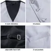 MJ-0001 Hi-Tie мужской жилет шелковый жилет жилет высококачественный платок Запонки галстуки набор серебряных серых твердых жилей для мужчин CX200623