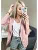 Autunno Donna Lady Manica lunga Giacca casual Cappotto Business Blazer Top Outwear Slim Solid Suit Office Lady Wear