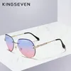 Kingseven Design Women Rimless Pilot Sunglasses Blue Gradient Lens UV400 Protection CX200706287Q