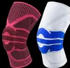 Sécurité hommes femmes conception sport genouillère football football basket-ball respirant silicone tricoté élastique compression tibia fitness rotule