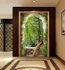 WDBH 3D papel de parede foto feita sob encomenda foto idílico arco ponte de madeira pavão pavão sala de estar casa decoração 3d parede parede papel de parede para paredes 3 d