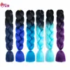 Ombre Jumbo Braiding Hair Synthetic Two Tone Hair Color Black Brown Jumbo Braids Bulks Extensions Cheveux 24inch Ombre Box Braids Hair